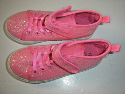 WONDER NATION PINK GLITTER HI-TOP SNEAKERS SHOES ATHLETIC SHOES Girls Size  12