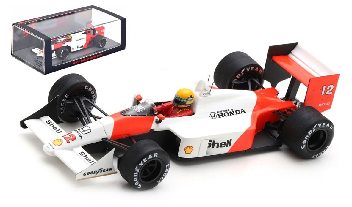 偉大な McLaren Spark MP4/4 1/43 Senna Ayrton - 1988 GP Japan No.12 レーシングカー