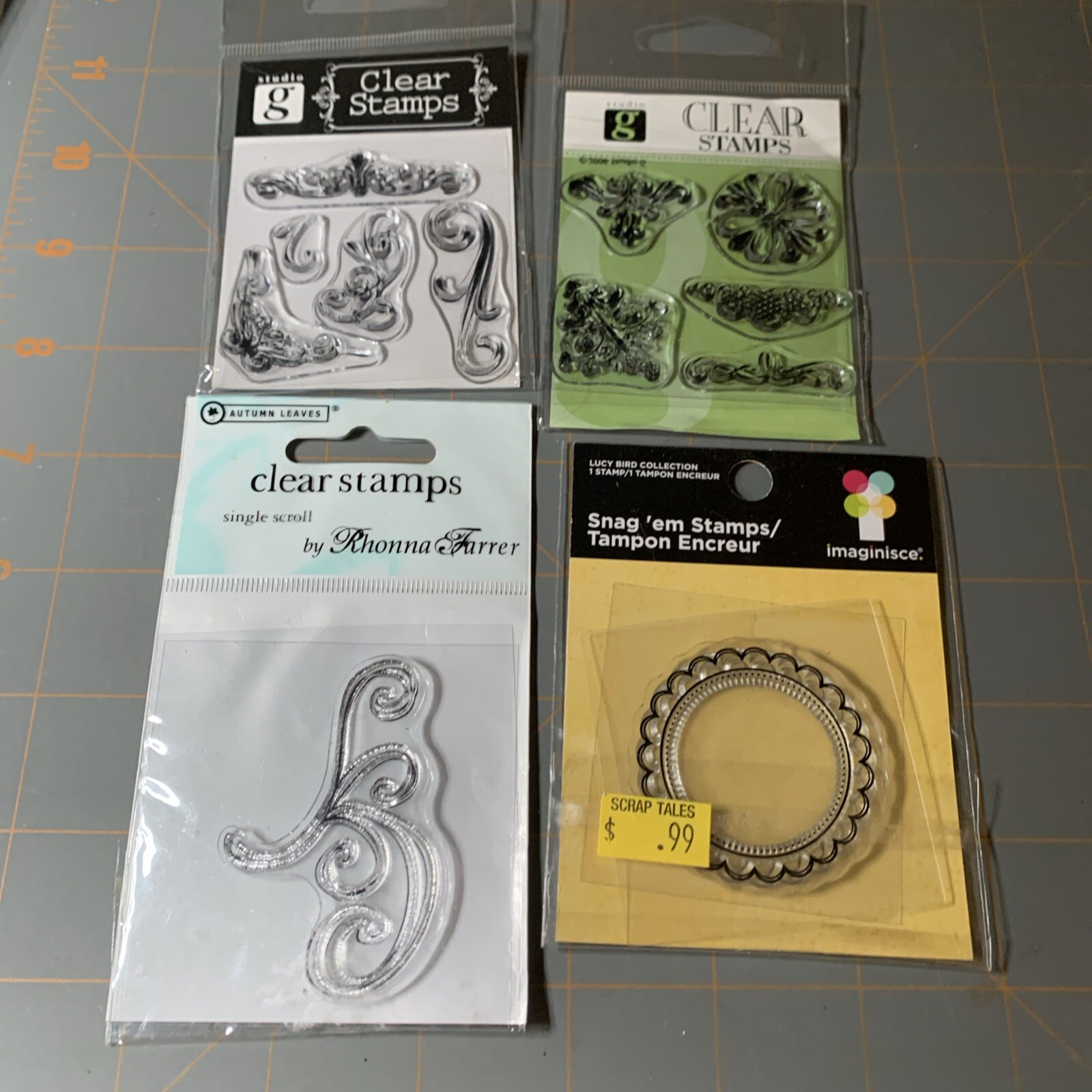 Studio G Clear Stamps Crafts Scrapbooking Swirls Circle Design Floral