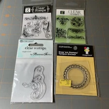 Studio G Clear Stamps Crafts Scrapbooking Swirls Circle Design Floral