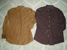 Men's, Lot of 2, "LONGSLEEVE BUTTON FRONT DRESS SHIRTS", Size M, Chaps