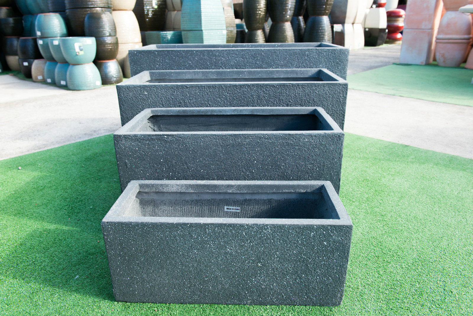 Outdoor Garden Patio Planter Pot Rectangle Large Trough Mason Lead Grey