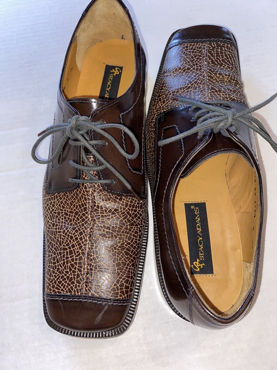 Stacy Adams Size 11.5 Square Cap Toe Derby Snake Print Shoes  display picture 2