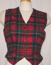 vtg 50's Pendleton Vest Plaid Waistcoat Women's M Wool