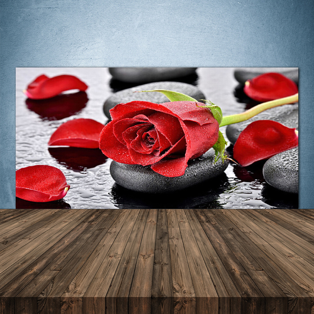 Crédence en verre floral rose 140x70 pour illuminer votre plan de travail