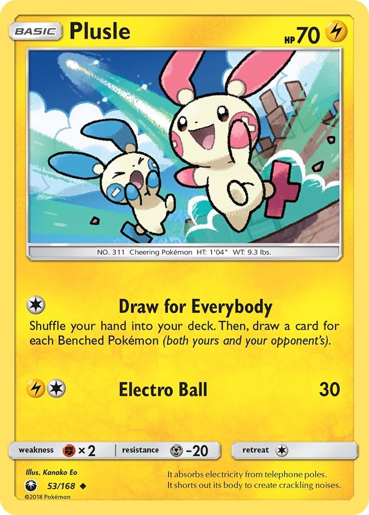 Plusle (53/168) Uncommon NM CES SM - Celestial Storm Pokemon TCG