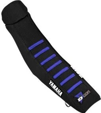 Dcor Seat Cover - Black Sides - Black Top with Blue Ribs Motorcycle 30-50-141