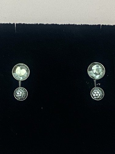 Authentic PANDORA 925 Dazzling Poetic Droplets w/ Clear CZ Earring #290728CZ