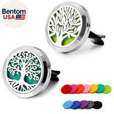Car Air Freshener, 2PCS 30Mm Car Aromatherapy Essential Oil Diffuser Stainless S