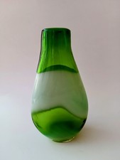 Vintage Lime Green And White Art Glass Sommer...