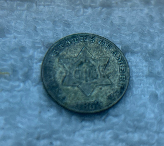 1853-P 3c Three Cent Silver Trime 3CS- Philadelphia Vf Very Fine US Type Coin