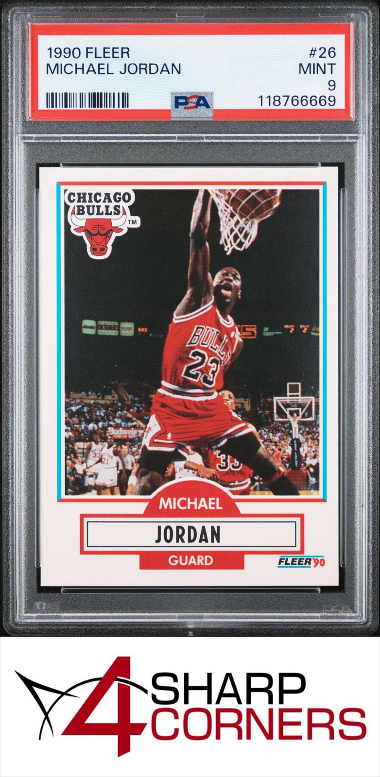 1990 FLEER #26 MICHAEL JORDAN BULLS HOF PSA 9
