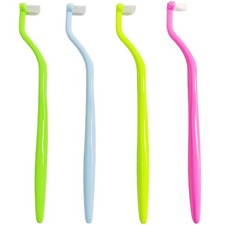 4-Pack End Tuft Toothbrushes, Orthodontic Toothbrush with Small Head, Ultra S...