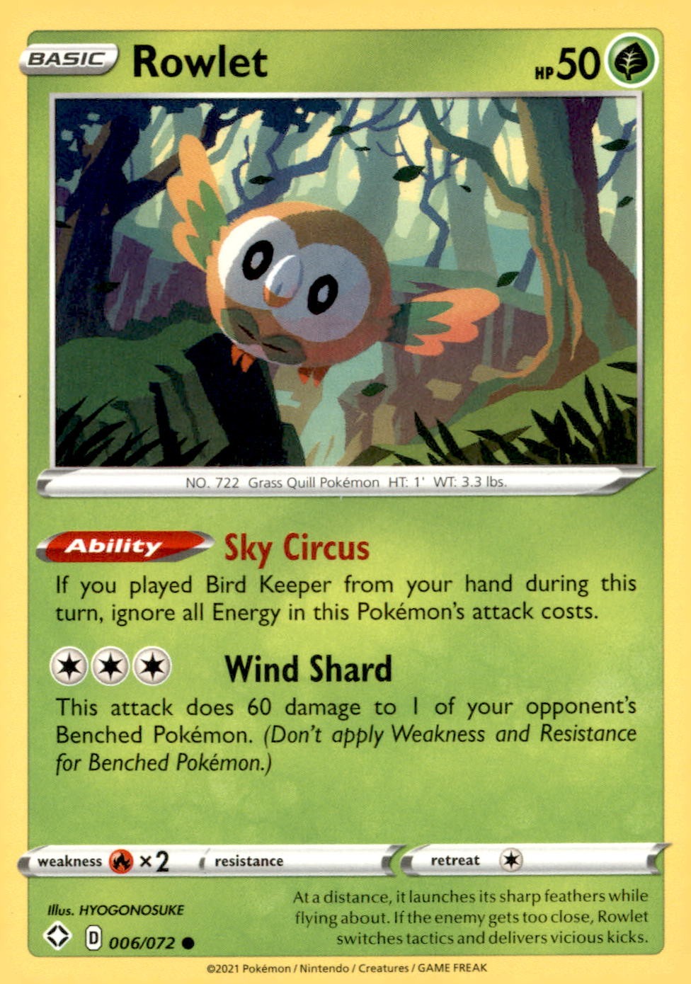 Shining Fates #006/072 Rowlet
