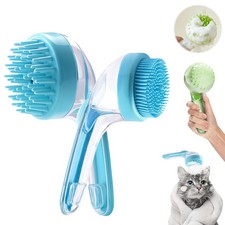 Pet Bath Brush with Shampoo Dispenser, Dog and Grooming Blue