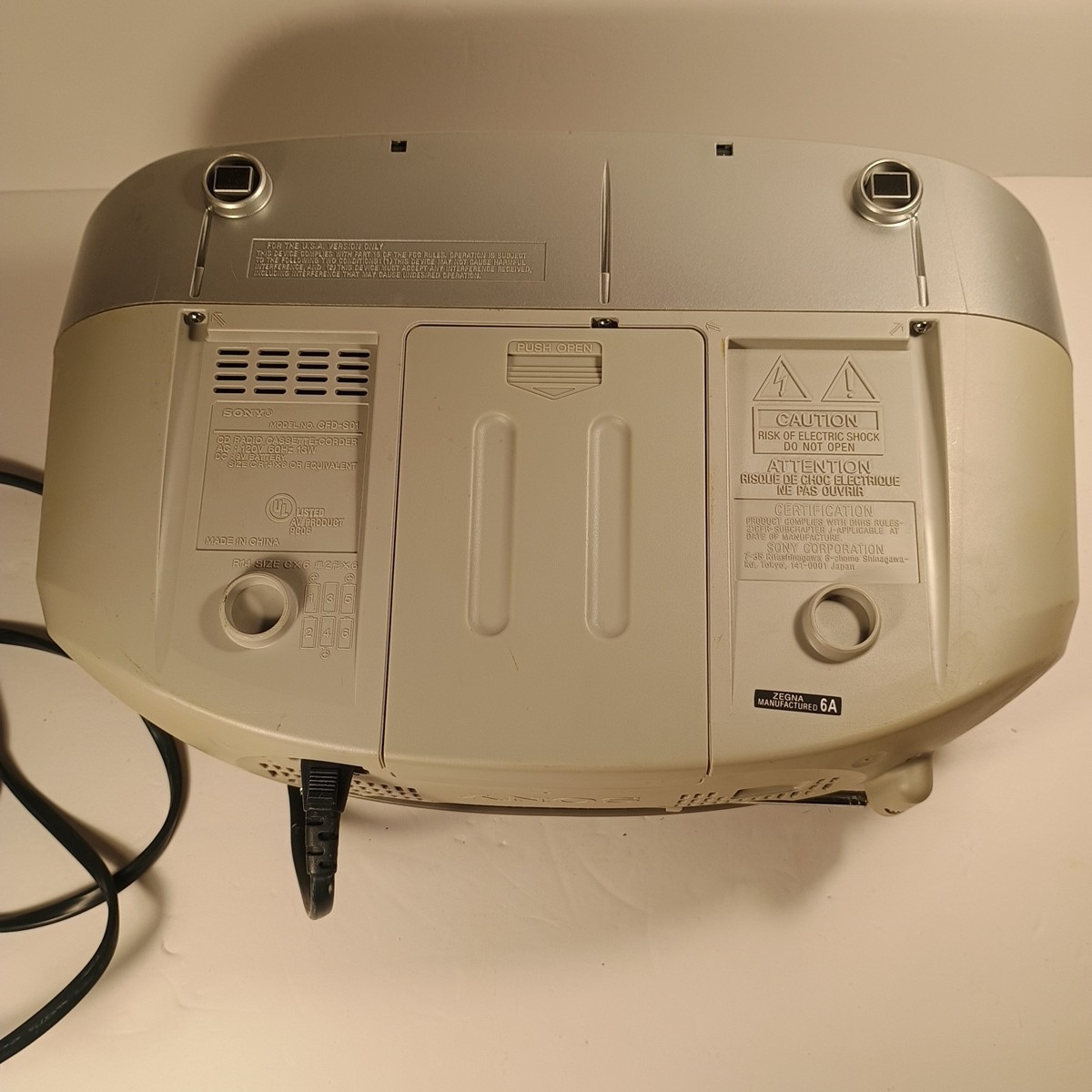 Sony CFD-S01 CD/Radio/Cassette Boombox W Power Cord Vtg Tested Read Description