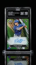 2024 Topps Chrome Black Green Refractor Evan Carter Auto 47/99 TAG 10