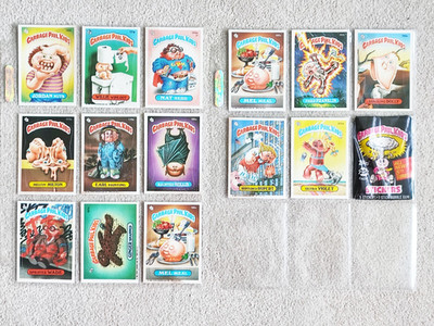 1986 TOPPS PACK FRESH GARBAGE PAIL KIDS SERIES 5 X 11 CARDS, WRAPPER & SLEEVES