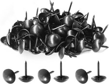 Piutouyar 200 Pcs Black Upholstery Tacks Antique Metal Thumb Tacks round Head Up