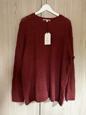 FANTASTISCHER WOLLPULLOVER SEASALT CORNWALL KISSING GATE KRABBE APFELROT UK 20 NEU MIT ETIKETT!!!