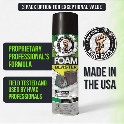 Foam Blaster Air Conditioner Cleaner - AC Coil Cleaner Foaming No Rinse Formula