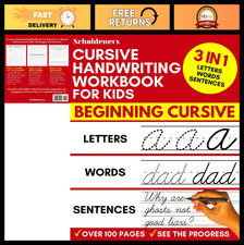 Cursive Handwriting Workbook for Kids - 3-in-1 Writing Practice for Letters, Wor