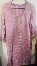 Silk Blend Embroidered Salwar Kameez Pink Traditional Outfit Women with Dupatta