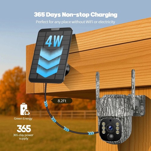 4G Solar Trail Camera Outdoor Security 2.5K PTZ Live View Cellular Hunting Cam - Picture 5 of 18