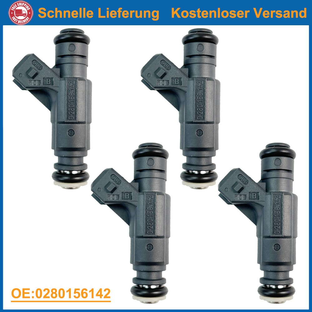 4X EinspritzdüSe Einspritzventil 0280156142 FÜR Vw Audi Skoda Seat 06A906031BM-image