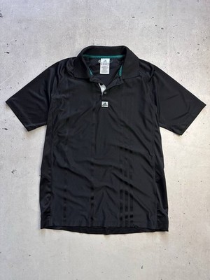 Adidas EQT 10 Black Polo Tennis Shirt Men s M Climalite Performance Jersey Court