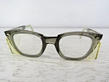Vintage Sellstrom Z87 Safety Glasses Full Side Shields Smoke Grey Frame Aluminum