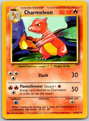 Charmeleon Uncommon Base Set [BS - 024/102] - LP