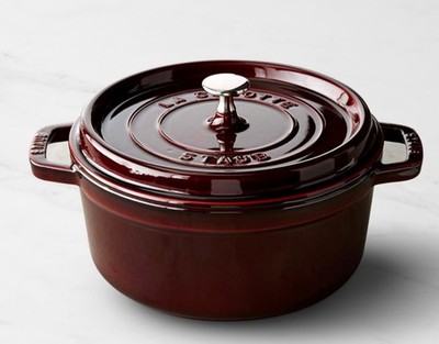 NIB Staub Enameled Cast Iron Round Dutch Oven - 4 qt Grenadine 