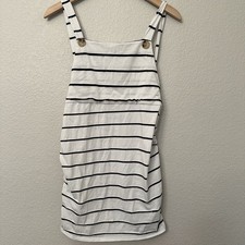 BooHoo Suspender, Bare Back Dress Size 10 Striped Midi