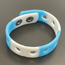 Blue  White Splash Wristbands for Shoe Charms Sport Bracelets - 7" 18cm Kids