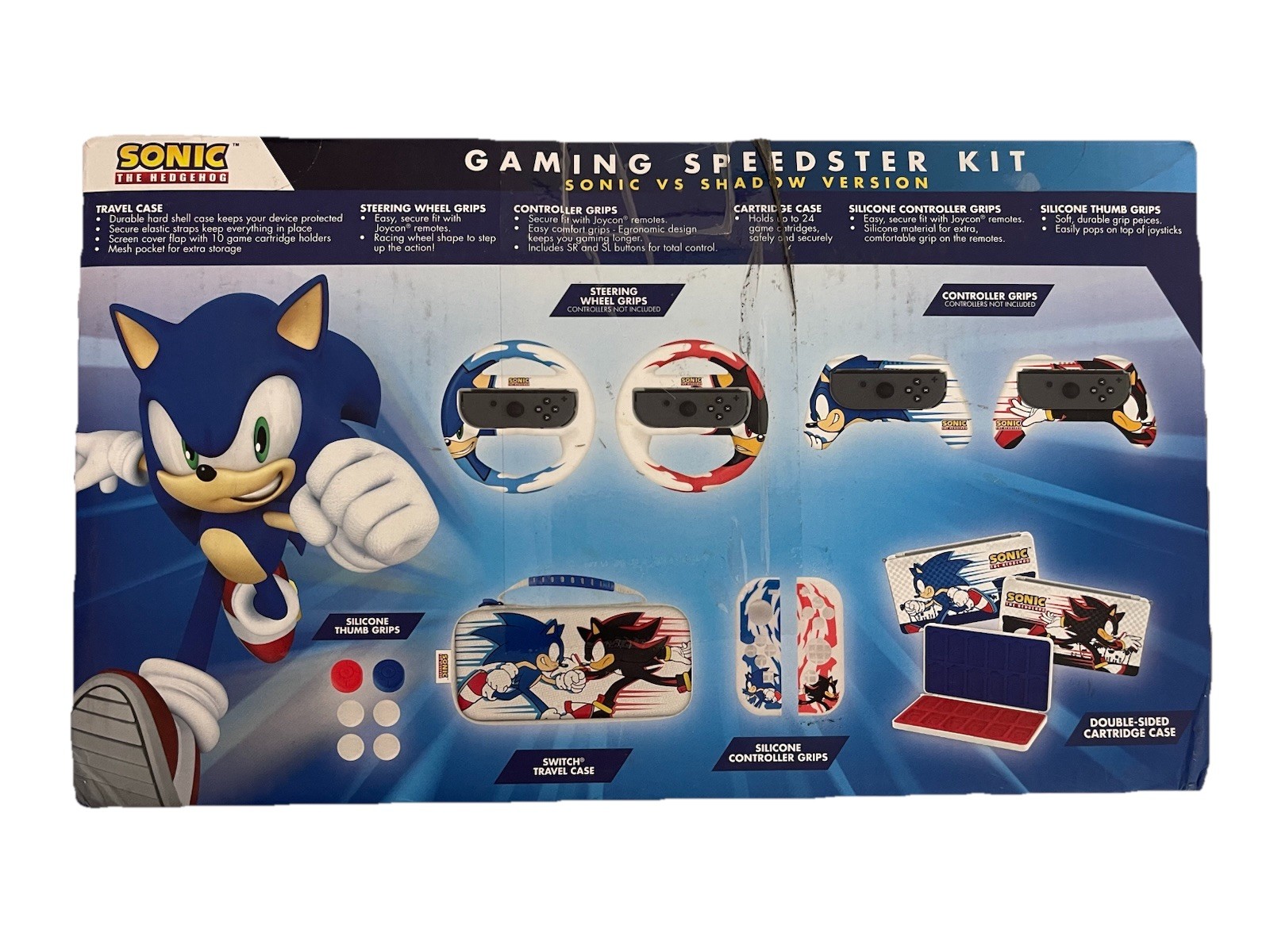 SONIC The Hedgehog Nintendo Switch Gaming Speedster Kit Versione Blu Sfocata - APERTO