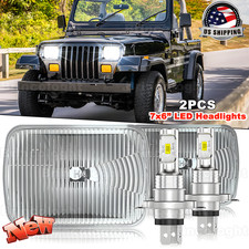 For Jeep Wrangler Yj 1986-95 2pcs 5x7 7x6 Led Headlights Sealed Hilo Beam Black For Jeep Wrangler Yj 1986-95 2pcs 5x7 7x6 Led Headlights Sealed Hilo Beam Black