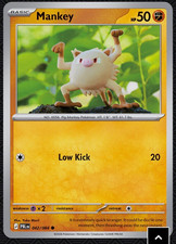 Pokemon TCG Mankey 042/084 Paldean Fates English Basic Fighting 50 HP 1st