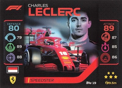 Charles Leclerc Ferrari 2019 Topps Turbo Attax Speedster F1 Insert