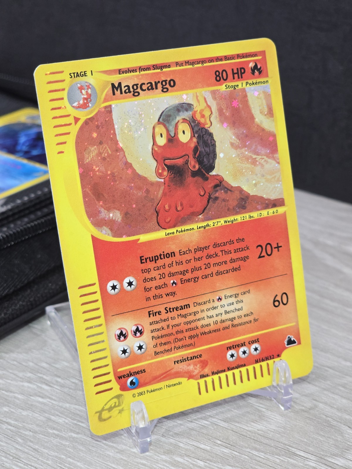 Pokemon Card Magcargo H16/H32 Rare Skyridge 2003 Vintage Holo Beautiful Swirl