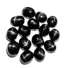 Natural Black Star Diopside Oval Cabochon Loose Gemstone 10 Pcs 11-16 mm 104 CT