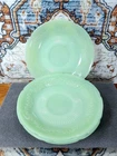 Set of 4 Fine Vintage Fire King Jadeite Alice pattern 6" saucers