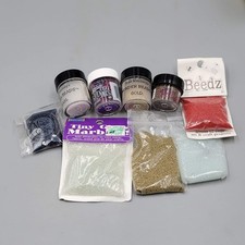 Assorted Lot Tiny Glass Marbles Accents Crafting Scrapbooking Various Brands