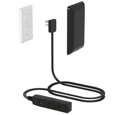 Flat Plug Power Strip Wall Outlet, 3 AC Outlets, Ultra Thin Extension Cord, M...