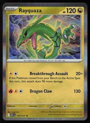 Rayquaza 153/217 Rare ME: Ascended Heroes Holofoil NM
