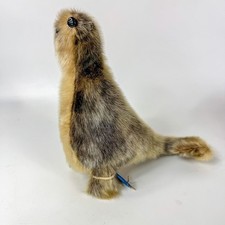 Vintage Genuine Seal Fur Borgen Stuffed Figurine Handmade In Norway 8"
