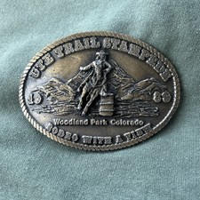 Vintage Belt Buckle Ute Trail Stampede Rodeo With A View Woodland Park Co 1989