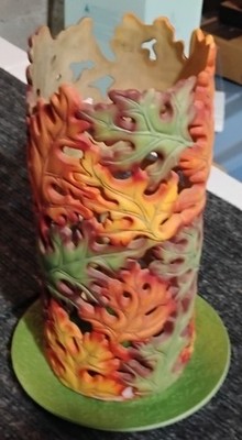 PartyLite Whispering Leaves Lantern P9430 Fall Halloween Thanksgiving Decor