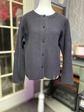 Pendleton Button Down Cardigan Sweater Black Bead Detail 100 Virgin Wool Size L