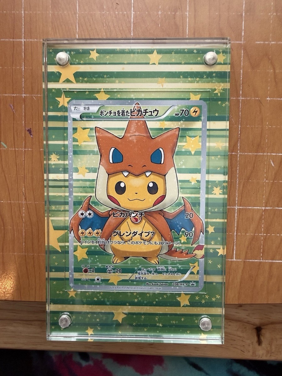 Poncho Wearing Pikachu Mega Charizard Y 208/XY-P Magnetic